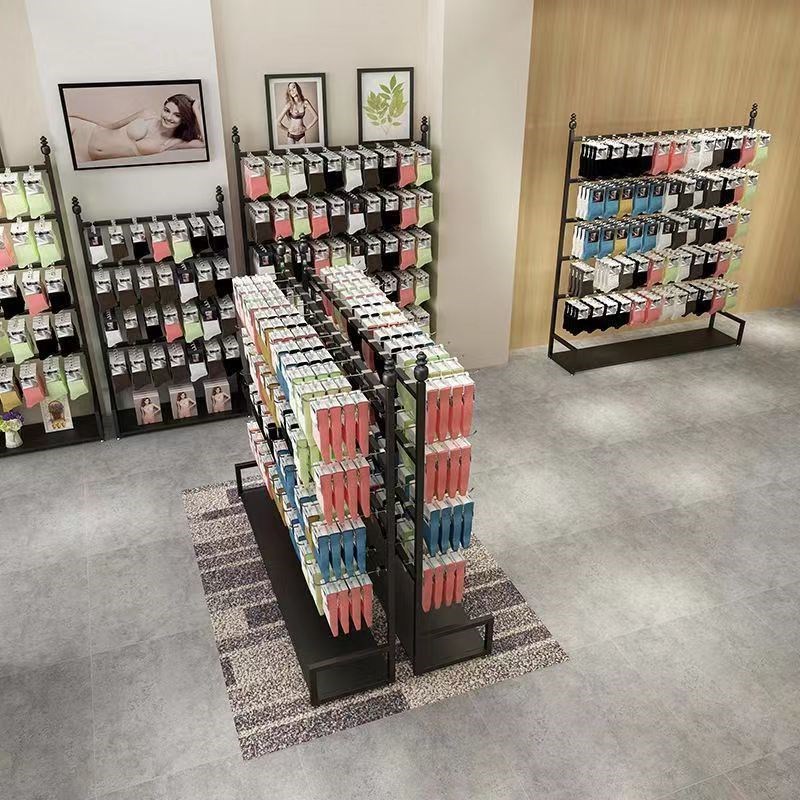内衣袜子展示架盒装内裤货架手套饰品展示架靠墙落地挂架多功能