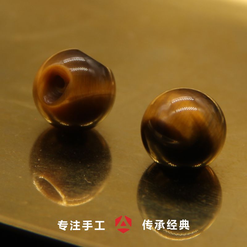 【十颗】虎石侧孔石头玉石圆珠纽扣定制中式旗袍汉服唐装盘钮子
