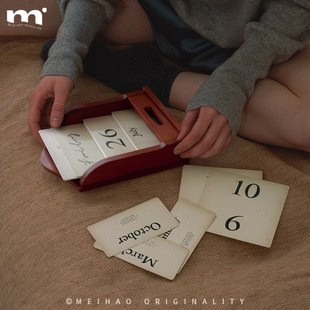 2024年新款法式日历实木台历桌面创意摆件万年历乔迁新居生日礼物