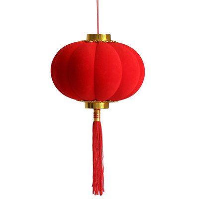 小红灯笼挂饰新年国庆装饰植绒盆景灯龙树上挂件喜庆结婚乔迁布置