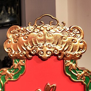 实木牌匾定制匾额制作木质招牌匾圆弧对联雕刻降福