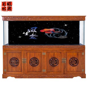 2023新款 大型龙鱼缸超白水族箱免换水客厅落地家用玄关隔断鱼缸免