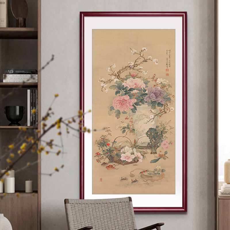 名家国画岁朝清供图古典花卉玄关挂画新中式客厅书房茶室装饰壁画