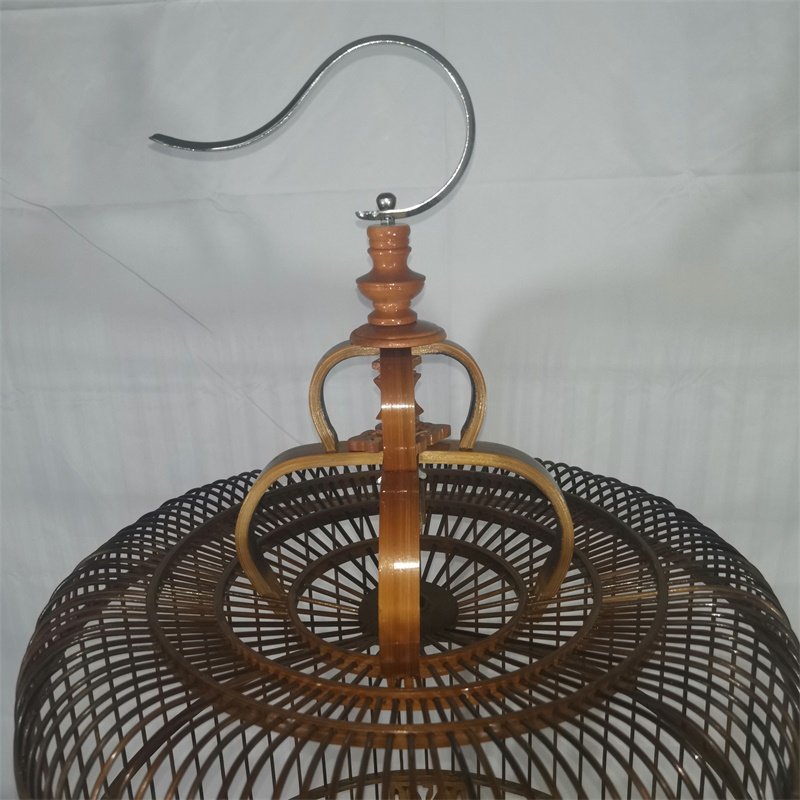 包邮百灵鸟笼竹制百灵专用鸟笼紫色竹成品发货全套手工制作加密顶图片