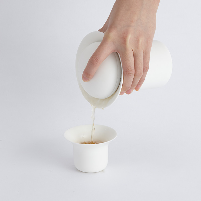哲品创意对杯茶壶公道杯卵石系列整套骨瓷茶具套装家居佐藤大设计