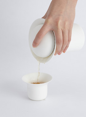 哲品创意对杯茶壶公道杯卵石系列整套骨瓷茶具套装家居佐藤大设计