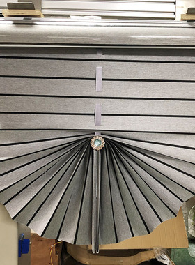 纯色遮光窗帘 浅灰色扇形卷帘 拉帘升降窗帘卧室书房阳台扇形卷帘