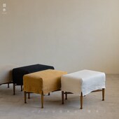 叕木侘寂风客厅卧室可拆洗沙发凳脚踏法式 复古钢琴凳亚麻梳妆凳