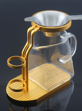 茶道零配件玻璃公道杯支架茶漏架懒人易泡架过滤网架子茶笔茶滤