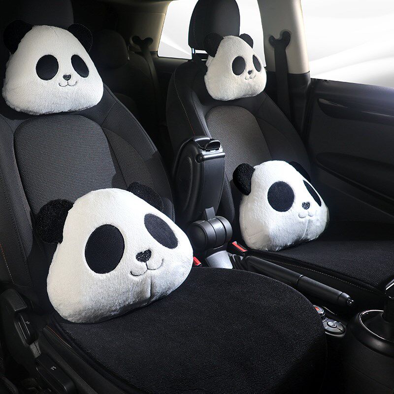 冬季新款卡通猪猪熊猫毛绒冷天半包汽车坐垫小三件单座凳子保暖垫,汽车用品/电子/清洗/改装,通用座套/座垫,淘宝优惠券,粉丝福利购,淘宝优惠卷