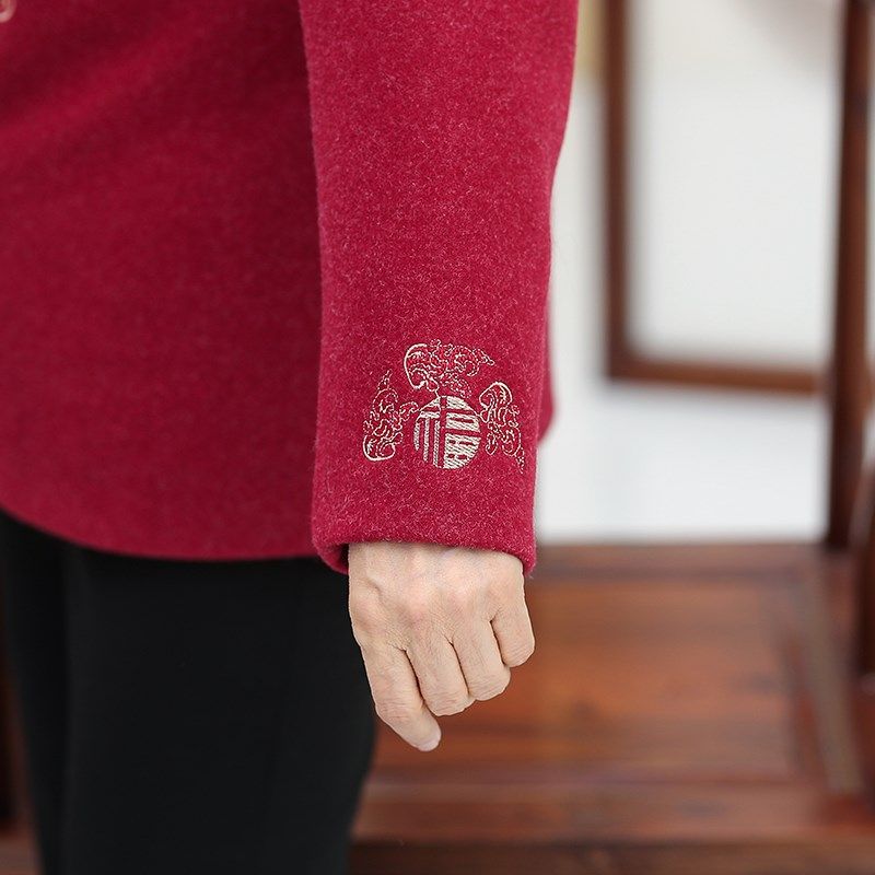 奶奶装秋冬立领外套中老年人唐装女妈妈春秋喜庆上衣加绒婚庆衣服,女装/女士精品,中老年女装,淘宝优惠券,粉丝福利购,淘宝优惠卷
