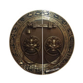 中式 仿古大门圆拉手纯铜门把手兽头麒麟头虎头门环复古门栓锁扣