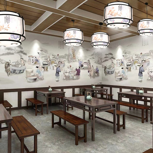 中式吊灯餐厅饭店包厢灯茶室火锅店灯带射灯走廊过道酒店工程灯