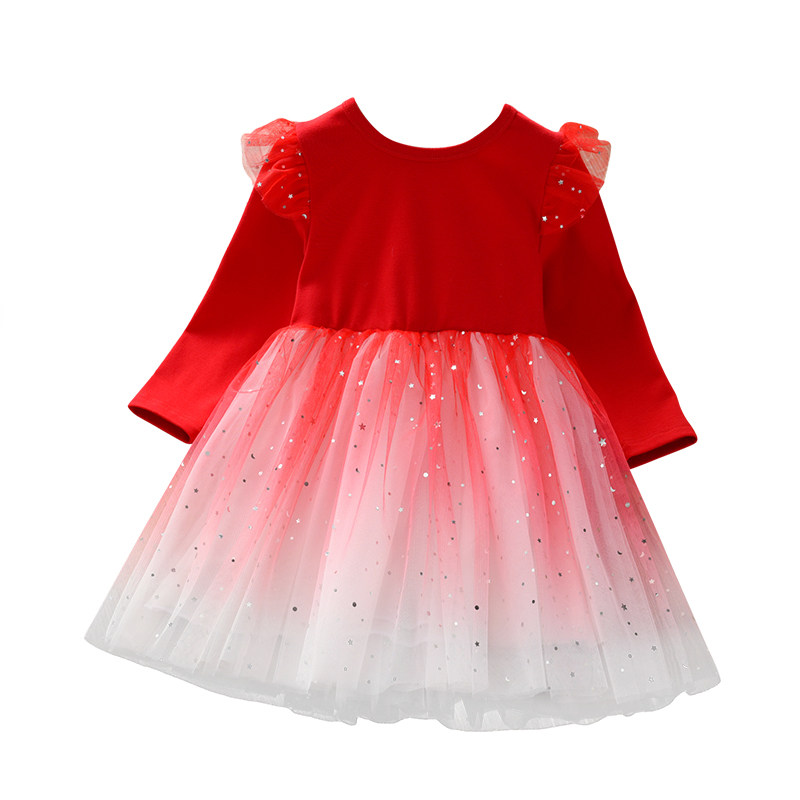 女童连衣裙春秋装儿童网红长袖渐变网纱公主裙2021新款洋气秋裙子,童装/婴儿装/亲子装,连衣裙,淘宝优惠券,粉丝福利购,淘宝优惠卷