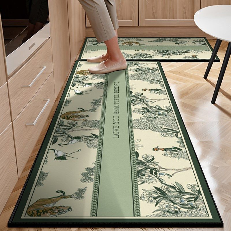 法式复古厨房地垫硅藻泥吸水垫防滑防油防水耐脏脚垫地毯家用新款,居家布艺,厨房地垫,淘宝优惠券,粉丝福利购,淘宝优惠卷