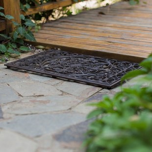 欧式复古铸铁地垫入户门廊刮泥脚垫花园别墅装饰摆件户外门垫