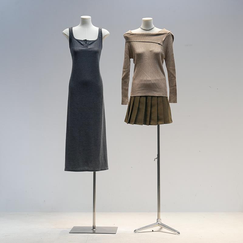 服装店扁身平胸女模特架子橱窗假人体半身女装模特道具展示架全身