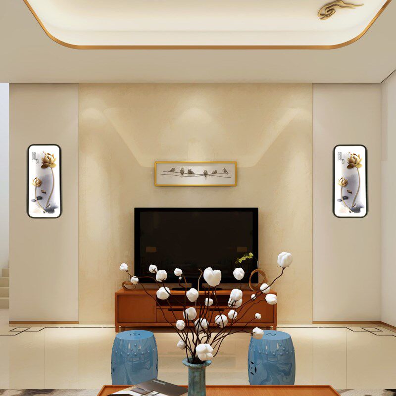 新中式壁灯LED客厅背景墙装饰画灯卧室床头壁灯酒店走廊过道灯
