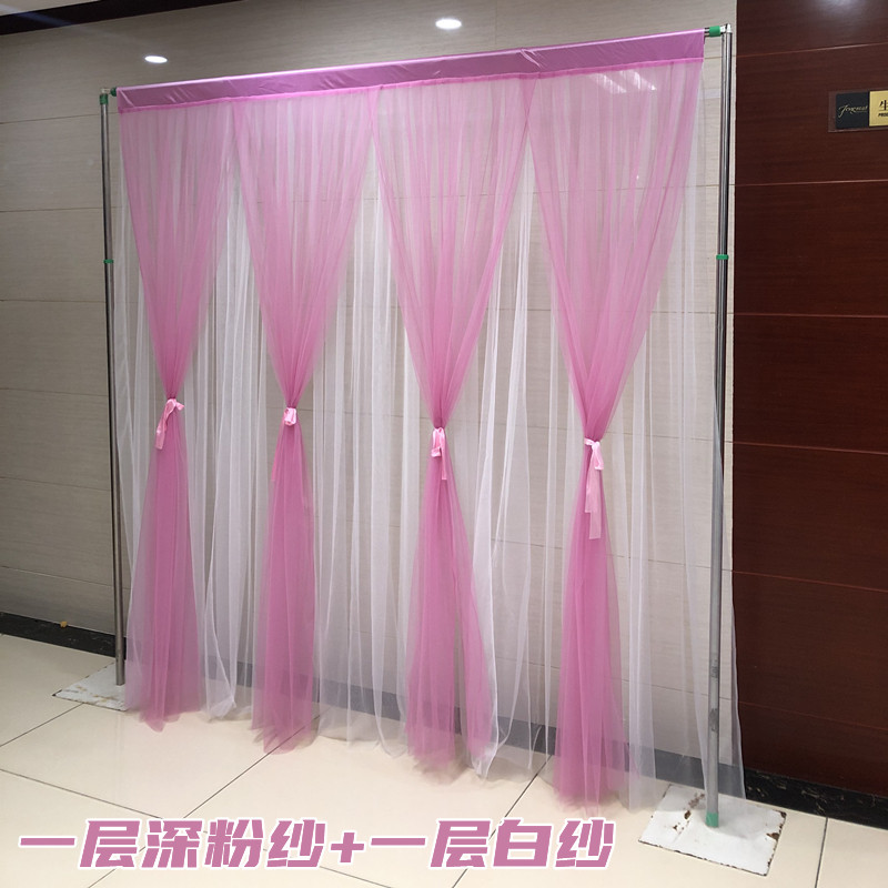 主播背景纯纱帘子直播背景纱民宿装饰软纱轻薄飘逸纱幔单层纱帘子