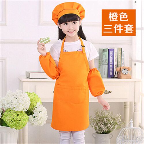 儿童围裙套装画画衣防水幼儿园厨房衣服小孩烘焙美术宝宝幼儿围裙