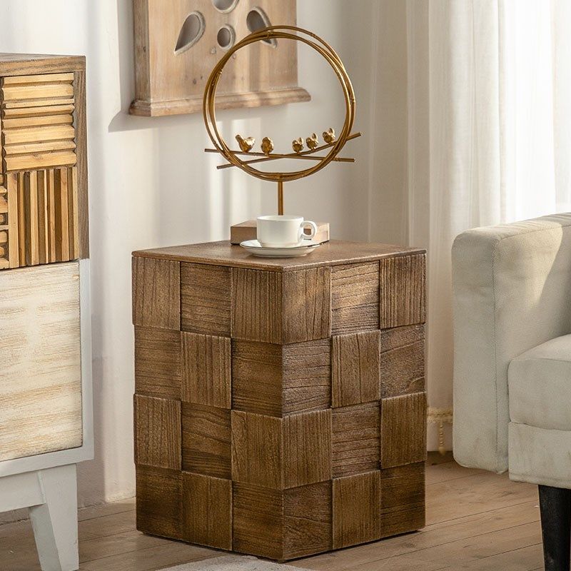 侘寂风复古实木茶几创意收纳角几沙发方形边几民宿摆件树桩小桌子,住宅家具,角几/边几,淘宝优惠券,粉丝福利购,淘宝优惠卷