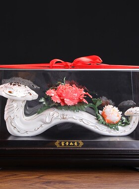 展用富贵如意陶瓷牡丹花朵中式摆件客厅酒柜家居饰品开业乔迁礼品