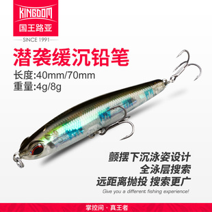 国王路亚饵潜袭沉水小铅笔缓颤仿生鱼饵钓小翘嘴虹鳟微物假饵拟饵