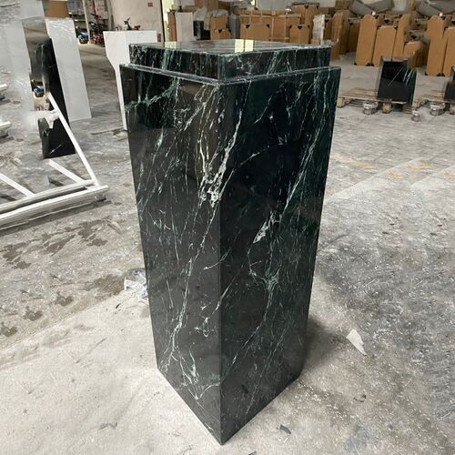 天然大花绿大理石底座酒店别墅客厅装饰柱奢石摆件底座台高端定制