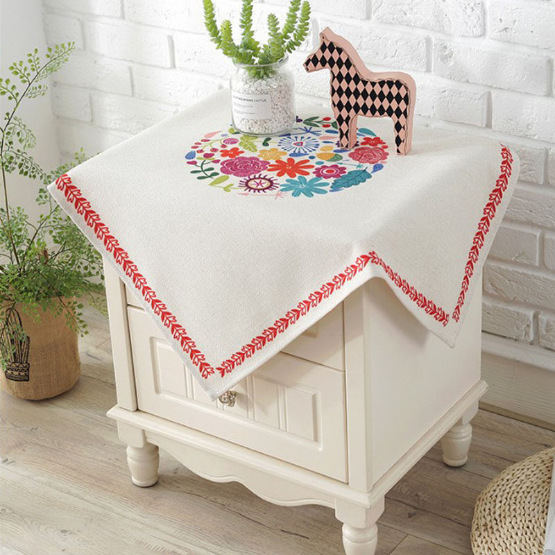 卡通兔床头柜盖巾方形小桌布棉麻布艺幼儿园多功能防尘防水盖布,居家布艺,床头柜盖布,淘宝优惠券,粉丝福利购,淘宝优惠卷