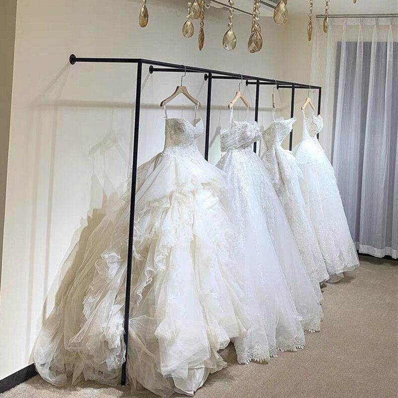 婚纱架子礼服展示架影楼服装店挂衣架上墙壁挂陈列架高档货架定制