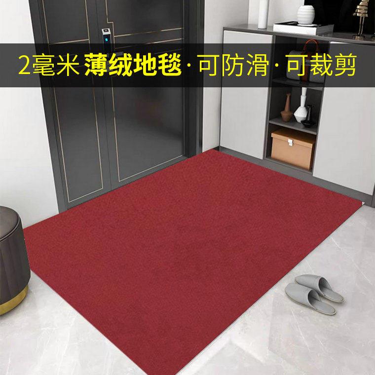 红色薄地毯超薄2mm不卡门吸水地垫入户门垫进门门口化妆室防滑垫