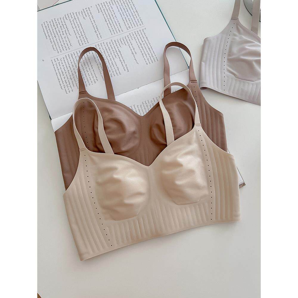 竖胶果冻条Bra~兔耳朵内衣女大胸显小收副乳防下垂无钢圈无痕文胸