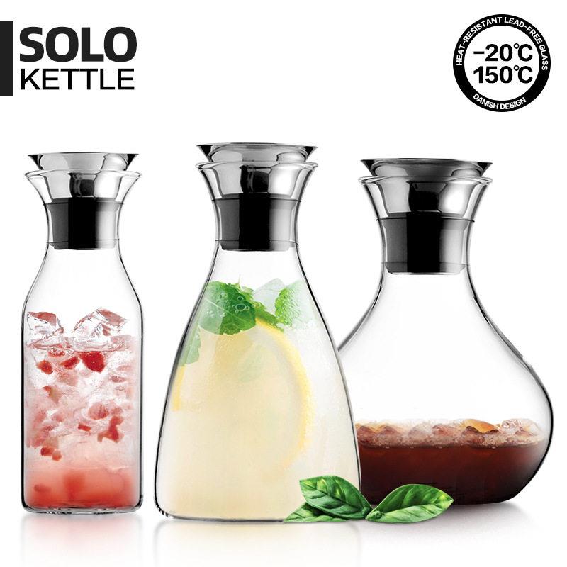 北欧solo创意耐高温玻璃凉水壶冷水壶家用套装大容量凉白开凉水杯