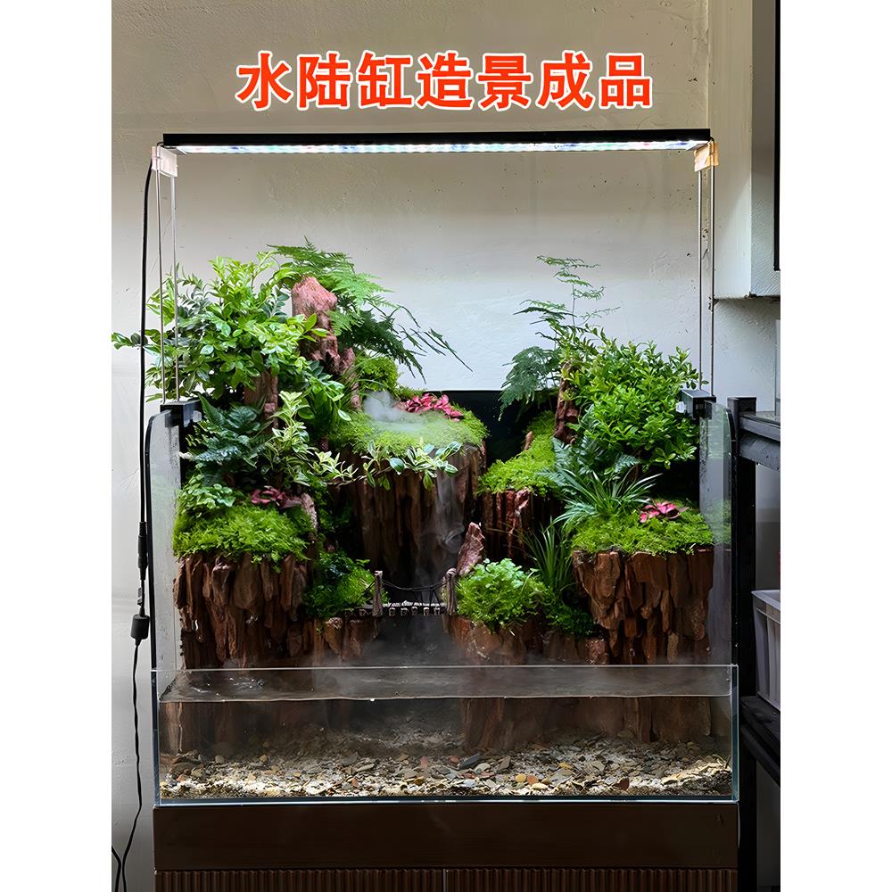 苔藓微景观水陆缸植物造景成品摆件桌面超白鱼缸玻璃缸生态缸全套