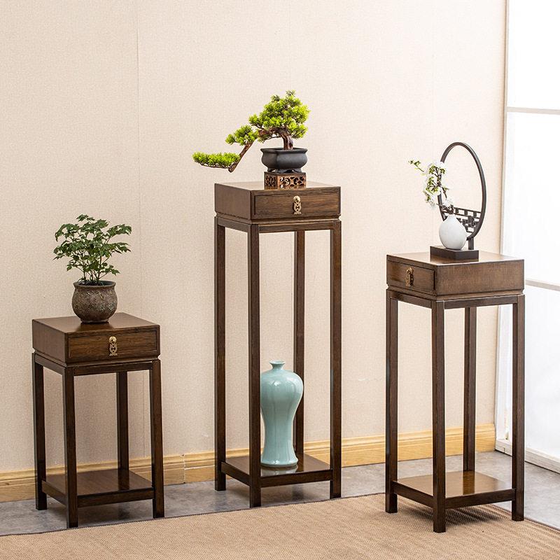 宋式宋代美学家俱软装花几植物花架高腿花盆架实木小型盆栽置物架