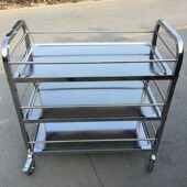 酒店餐厅收碗车 不锈钢三层移动餐车推车 收餐车酒水车送餐车 包邮