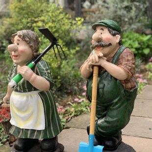 欧美出口户外花园装饰品摆件美式乡村农场园丁人物幼儿园造景看门