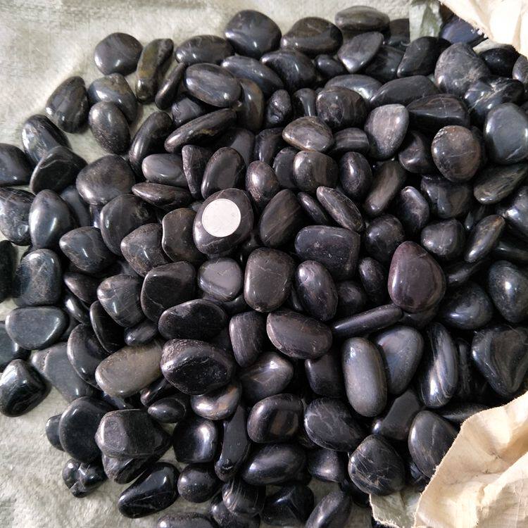 按吨天然雨花石鹅卵石园林铺路铺地小石头园艺庭院白黑五彩色石子