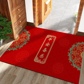 2023地垫入户门垫红色PVC中式 进门门口脚垫毯家用耐脏可擦洗裁剪