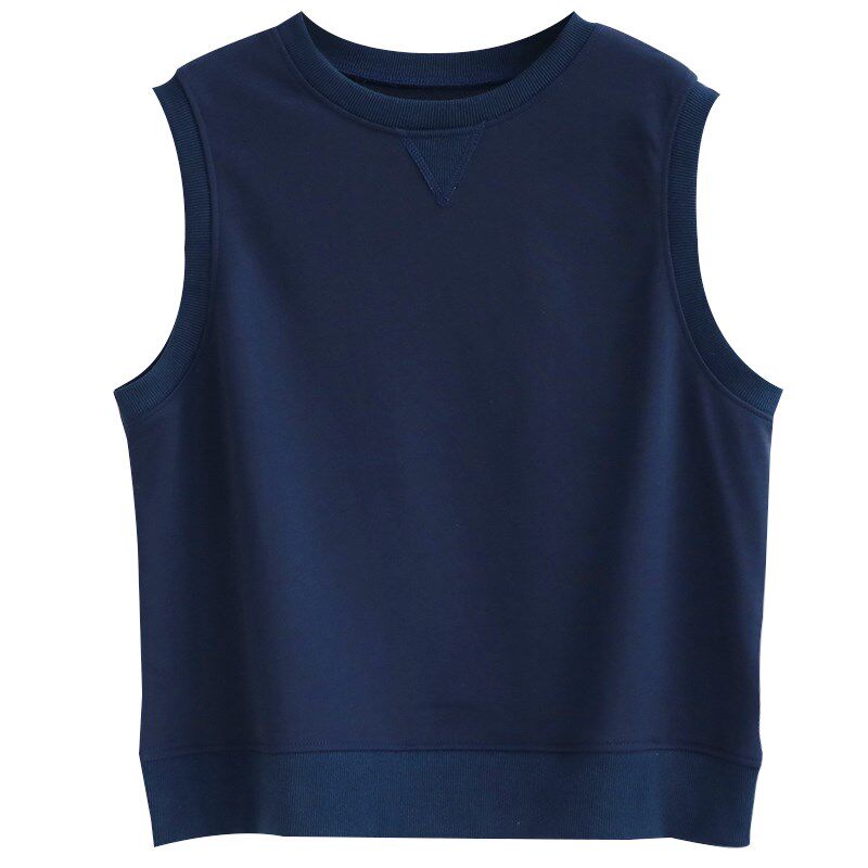 叠穿背心马甲女外穿潮百搭宽松显瘦圆领外搭短款春秋内搭无袖上衣