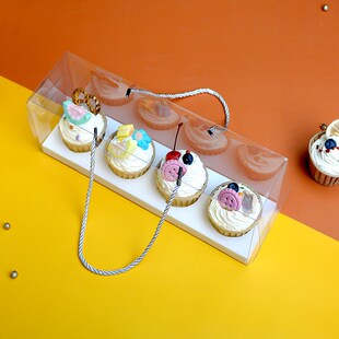 礼帽纸杯蒸蛋糕玛芬麦芬烘焙纸托小号卷边马芬杯子透明包装盒子