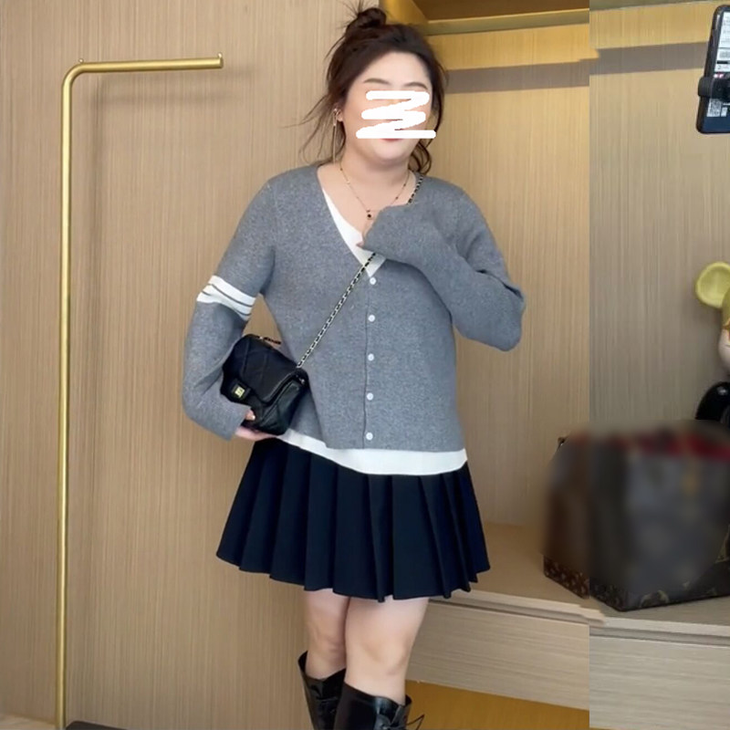 大码黑色百褶裙女高腰显瘦半身裙胖mm春夏遮肚遮跨防走光a字短裙