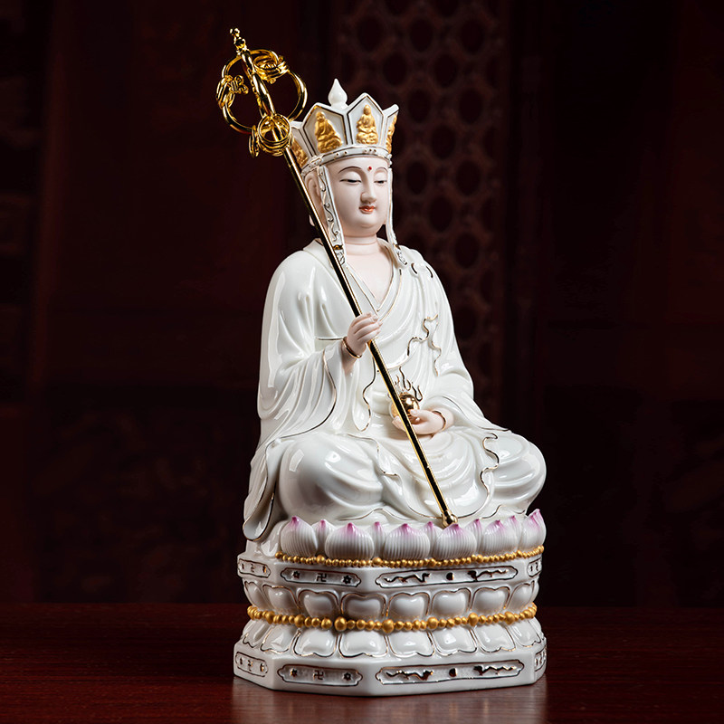 戴玉堂陶瓷12/14吋坐古地藏王菩萨像坐式带帽佛像供奉家用摆件,家居饰品,装饰摆件,淘宝优惠券,粉丝福利购,淘宝优惠卷