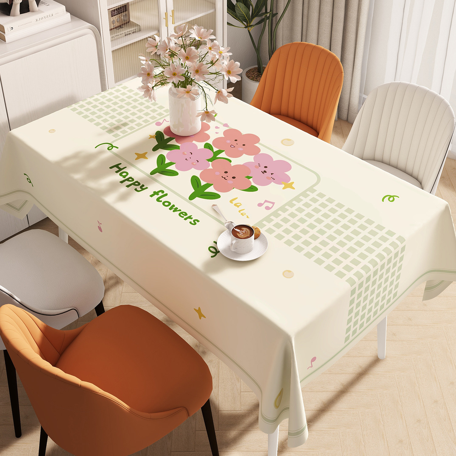 可爱桌布防水防油免洗卡通风餐桌桌布长方形餐桌垫子家用茶几桌布,居家布艺,桌布,淘宝优惠券,粉丝福利购,淘宝优惠卷