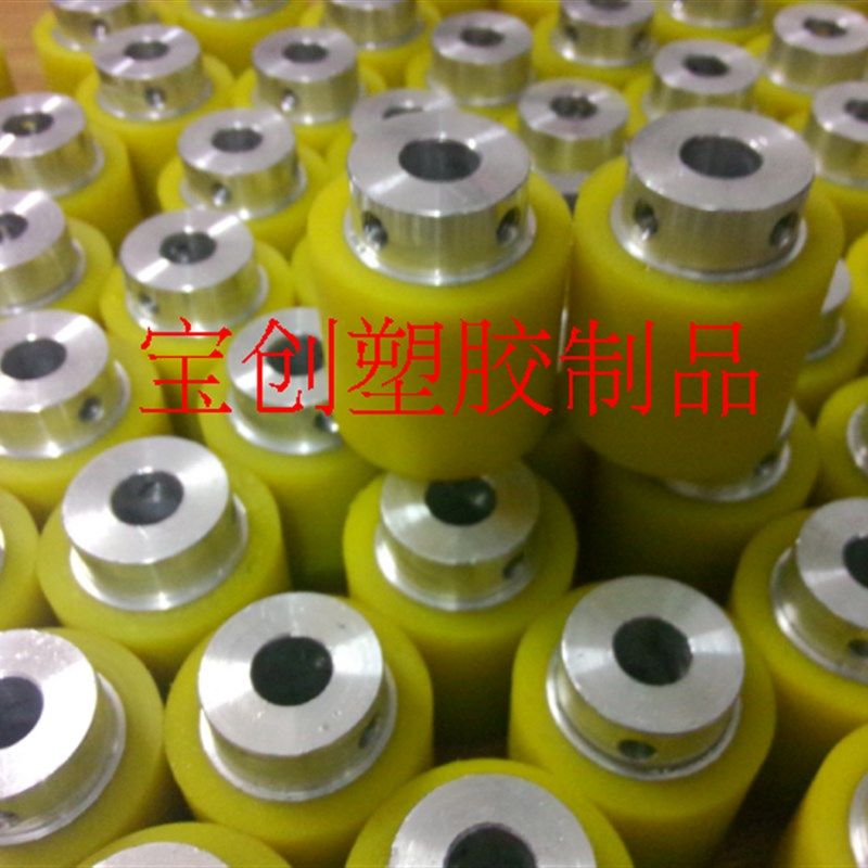 定做胶轮胶辊 包胶 PU聚氨脂滚轮 滚筒剥线机胶轮轴承包胶滚轮图片