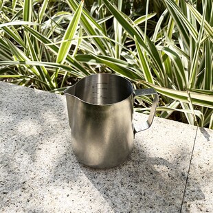 咖啡拉花缸304不锈钢复古做旧雪花灰大容量600ml尖嘴拉花杯带刻度