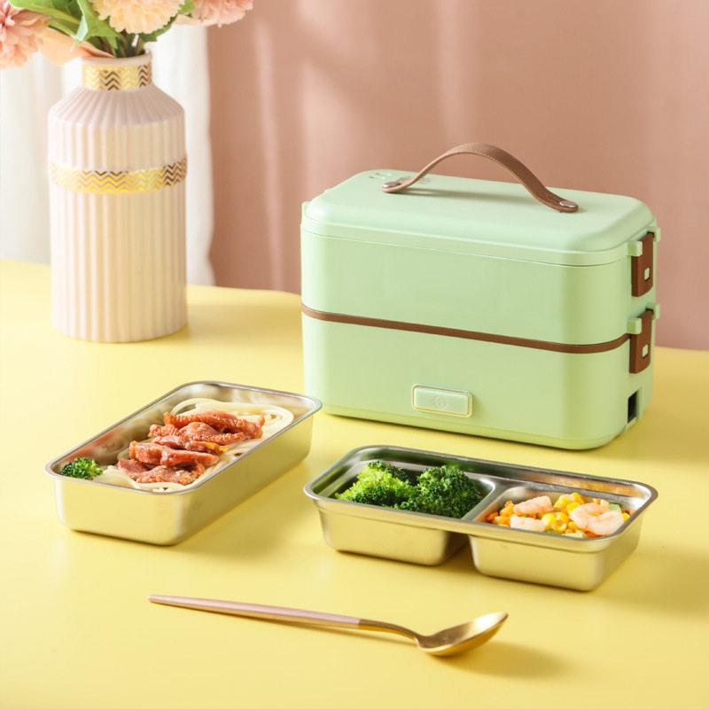官方正品304不锈钢可携式加热饭盒可插电上班族保温电热饭盒便当