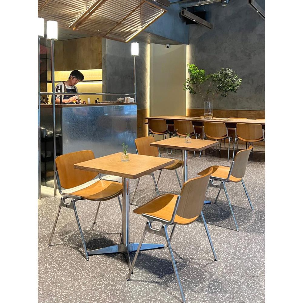 奶茶店海洋板桌椅组合咖啡店覆古轻奢方桌韩系简约甜品店小圆桌