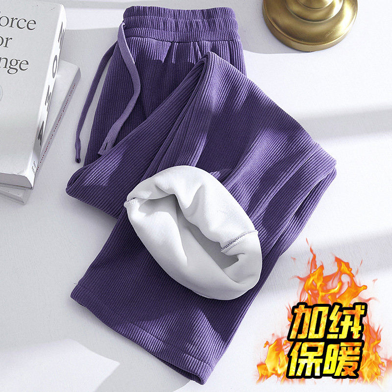 女童加绒阔腿裤秋冬新款儿童宽松直筒休闲裤中大童灯芯绒春秋裤子