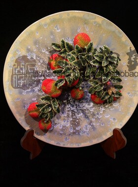 陶瓷新款博古架开业送礼家居电视酒柜门客厅饰品荔枝挂碟装饰摆饰